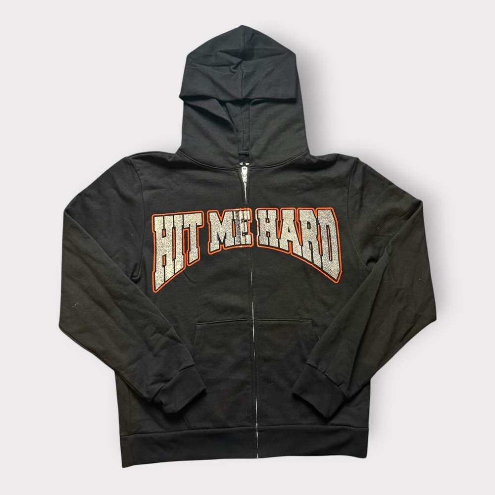 Billie Eilish Hit Me Hard and‎ Soft Tour Zip Up Hoodie Black Mens Large HMHAS